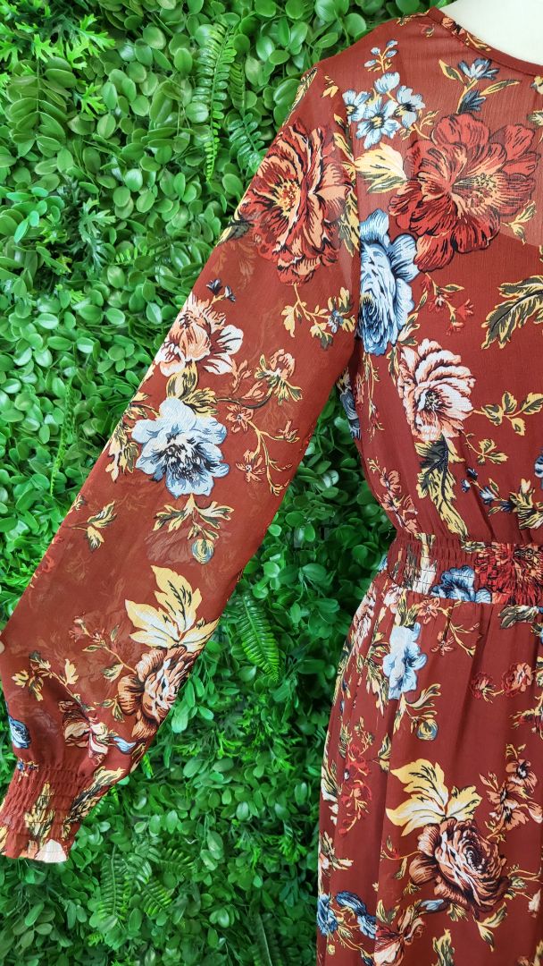 Springfield Brown Floral Dress (8)
