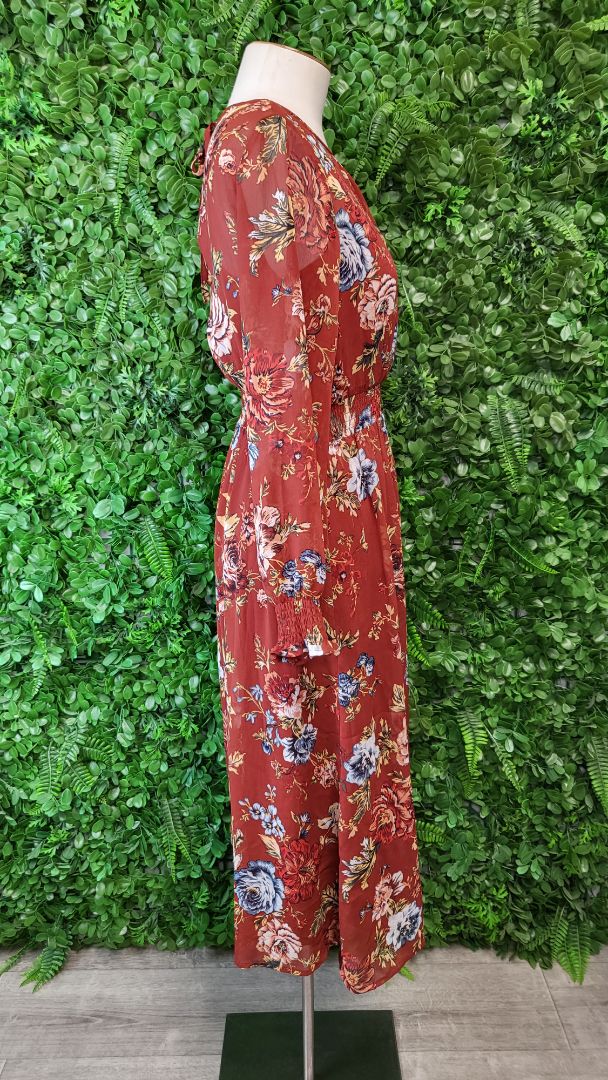 Springfield Brown Floral Dress (8)