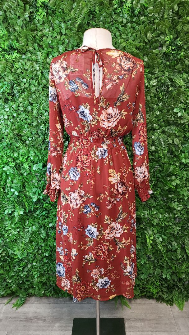 Springfield Brown Floral Dress (8)