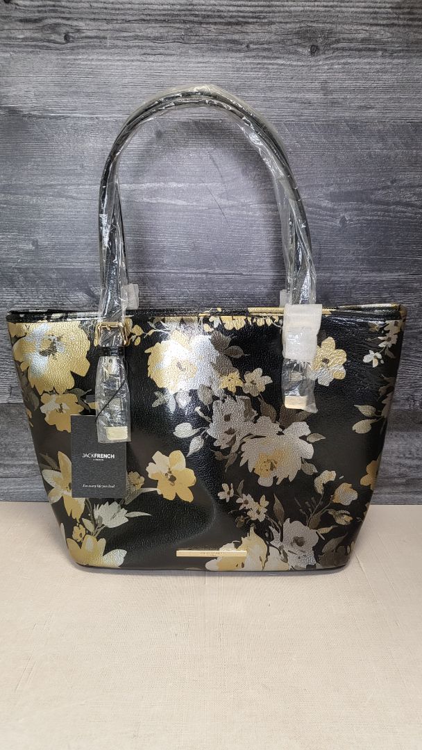 Jack French Black Floral Tote BNWT (38cmx26x17cm)