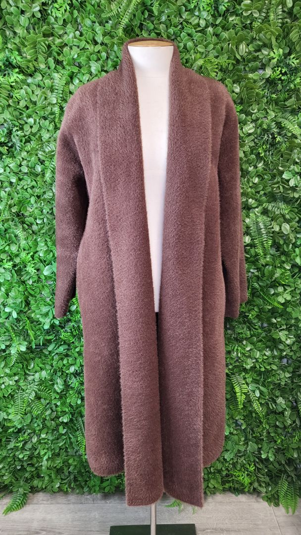 Unknown Brown Fluffy Coat With Belt (12-16)