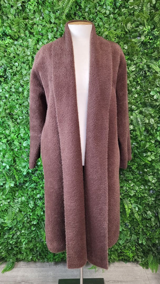 Unknown Brown Fluffy Coat With Belt (12-16)