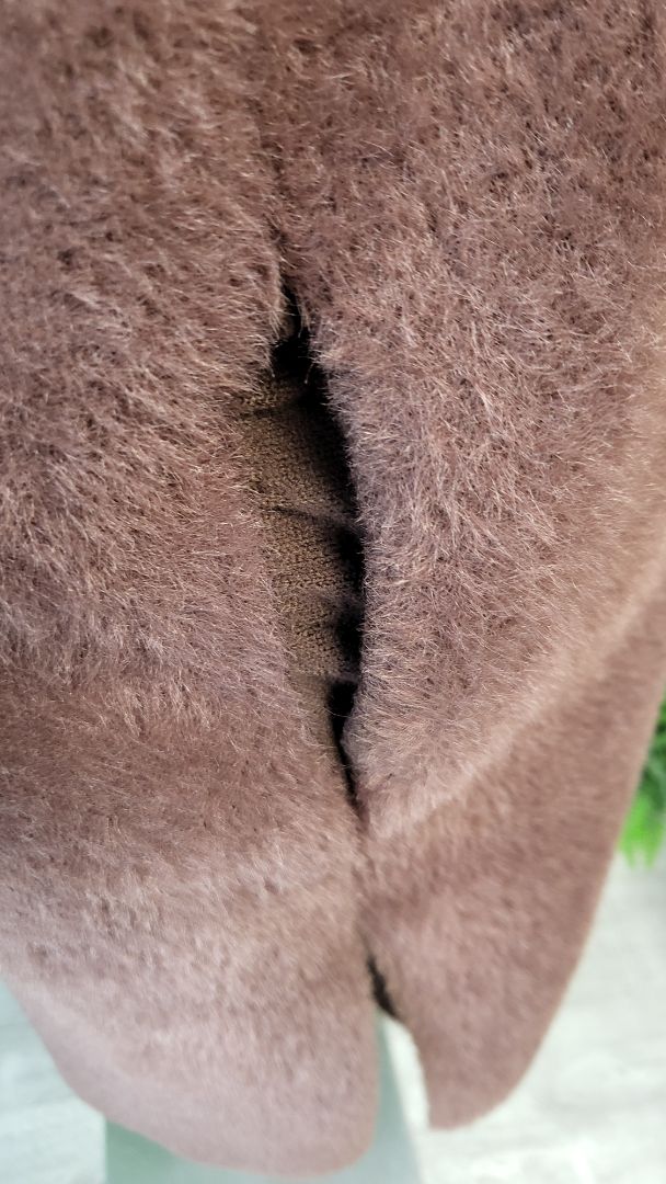 Unknown Brown Fluffy Coat With Belt (12-16)