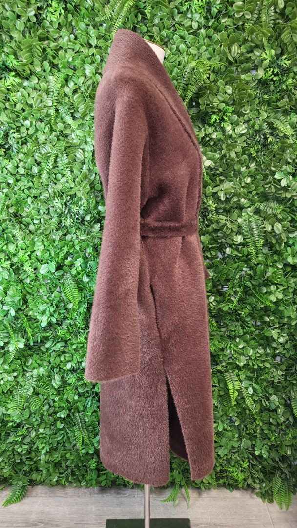 Unknown Brown Fluffy Coat With Belt (12-16)
