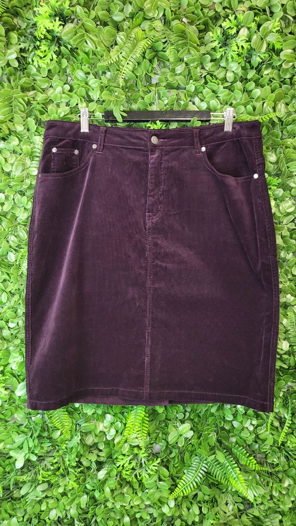 Vassalli Grape Cord Skirt Aubergine
