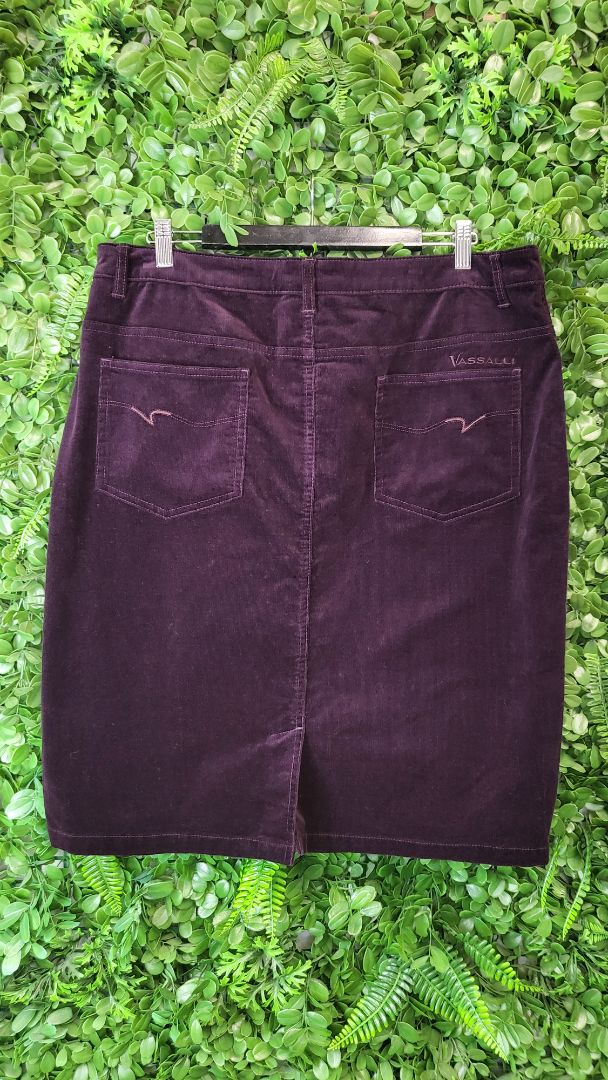 Vassalli Grape Cord Skirt Aubergine