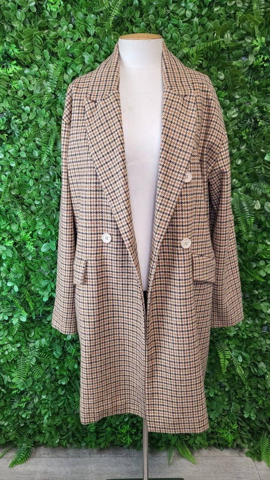 Ghanda Brown Houndstooth Coat (14-16)