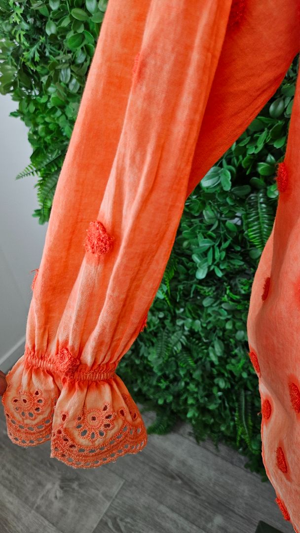 Momento Orange Long Sleeve Blouse (12)