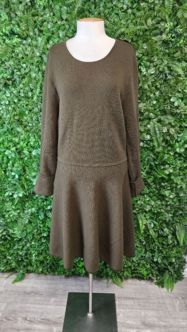 Iris & Ink Olive Merino Knit Dress (14)