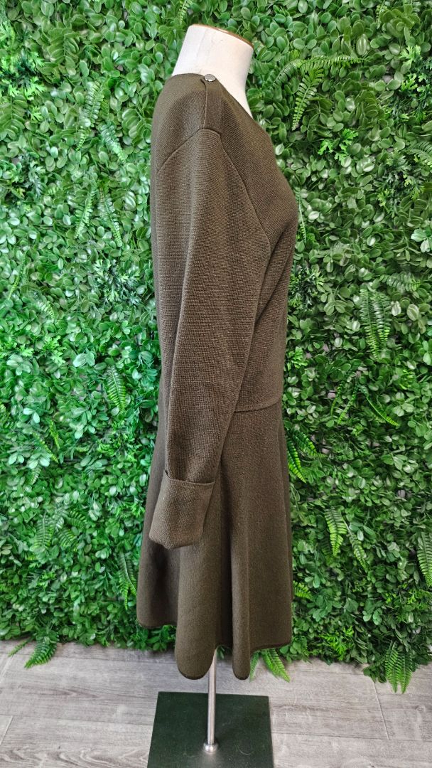 Iris & Ink Olive Merino Knit Dress (14)