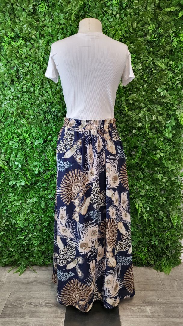 Yaly Couture Print Peacock Skirt (8-10)
