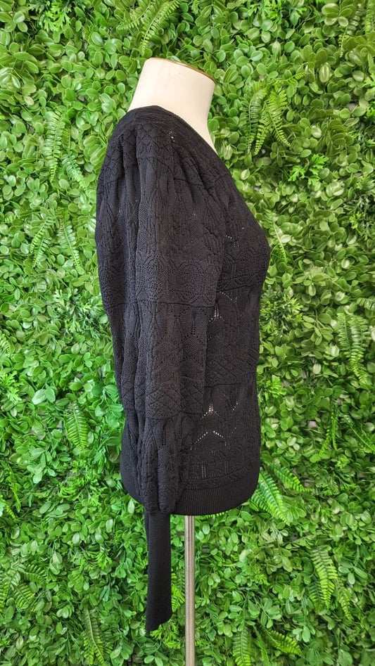Decjuba Black Lace Knit Jumper (12)