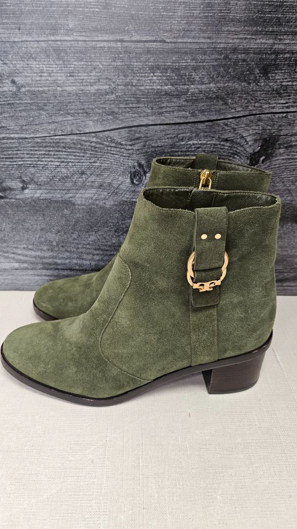 Tory Burch Olive Suede Ankle Boots (9.5)