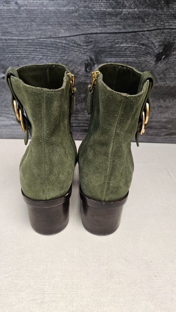 Tory Burch Olive Suede Ankle Boots (9.5)