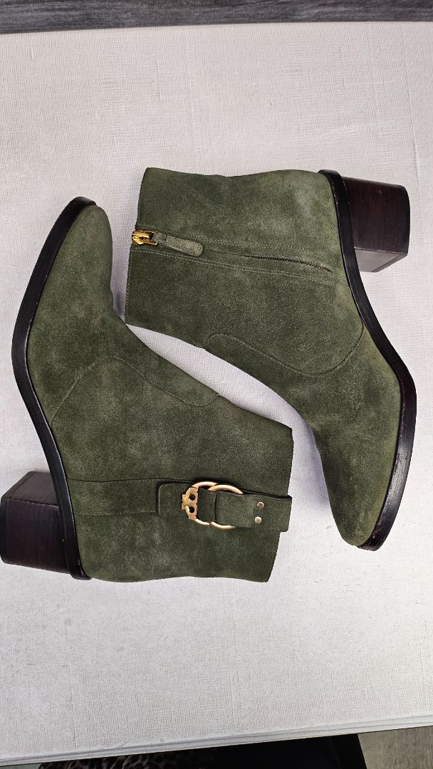 Tory Burch Olive Suede Ankle Boots (9.5)