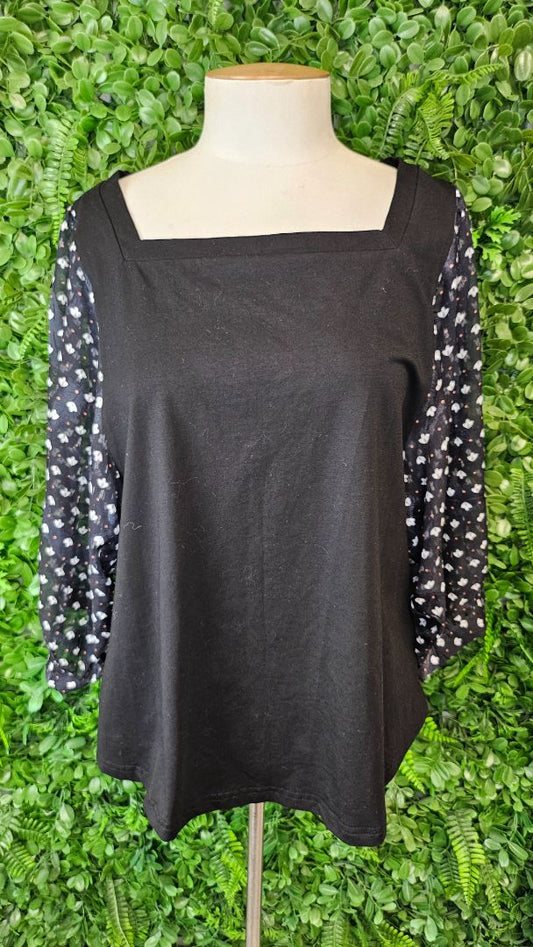 Ketz-ke Black Contrast Sleeve Top (12)