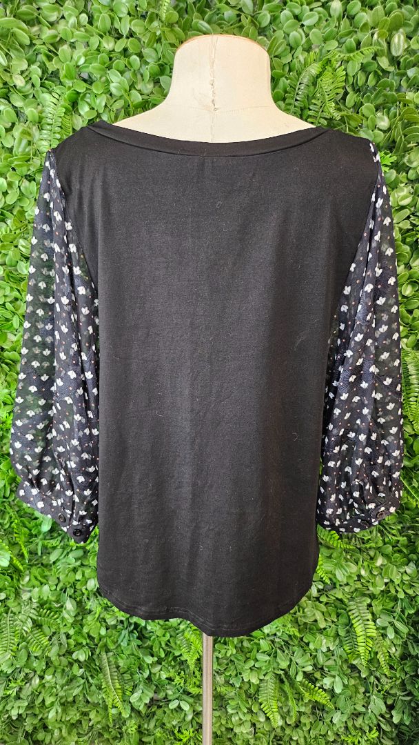 Ketz-ke Black Contrast Sleeve Top (12)