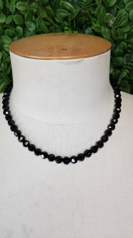 Ralph Lauren Black Jet-Black Bead Necklace