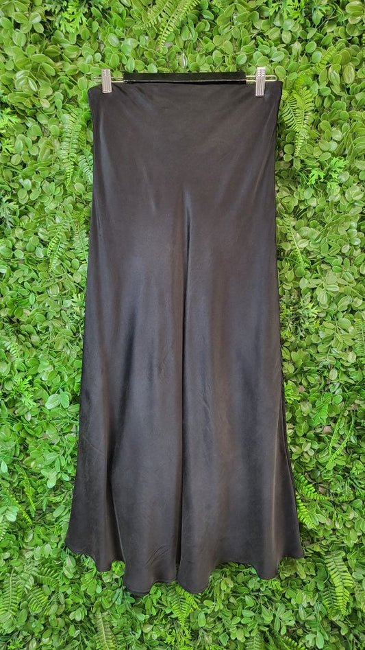 Silk Laundry Black Bias Cut Silk Skirt (12)