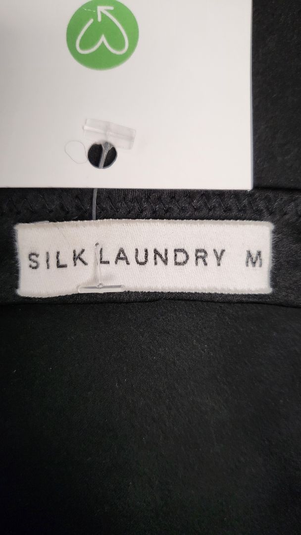 Silk Laundry Black Bias Cut Silk Skirt (12)