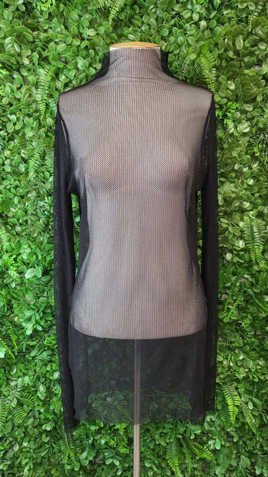 Taylor Black Mesh Layering Top (12)