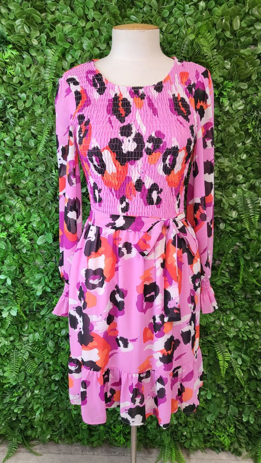 Augustine Pink Shirred Dress (8)
