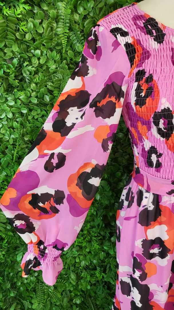 Augustine Pink Shirred Dress (8)
