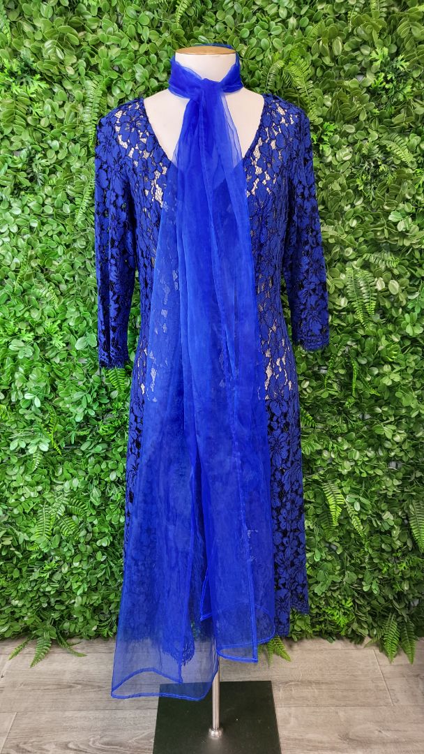Annah Stretton Cobalt Blue Lace Ocassion Dress (14)