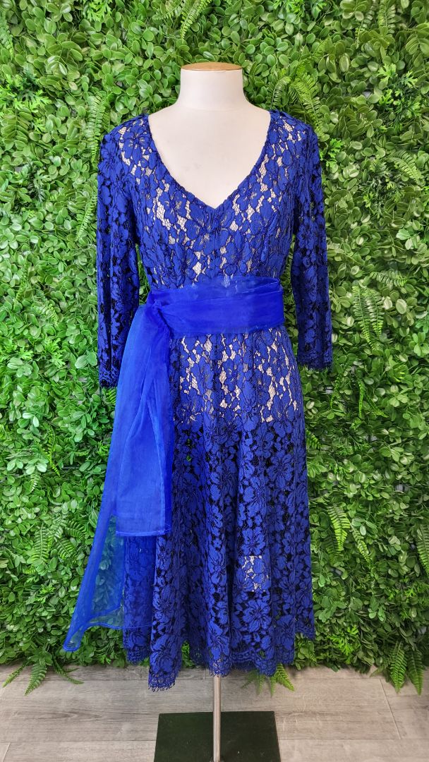 Annah Stretton Cobalt Blue Lace Ocassion Dress (14)