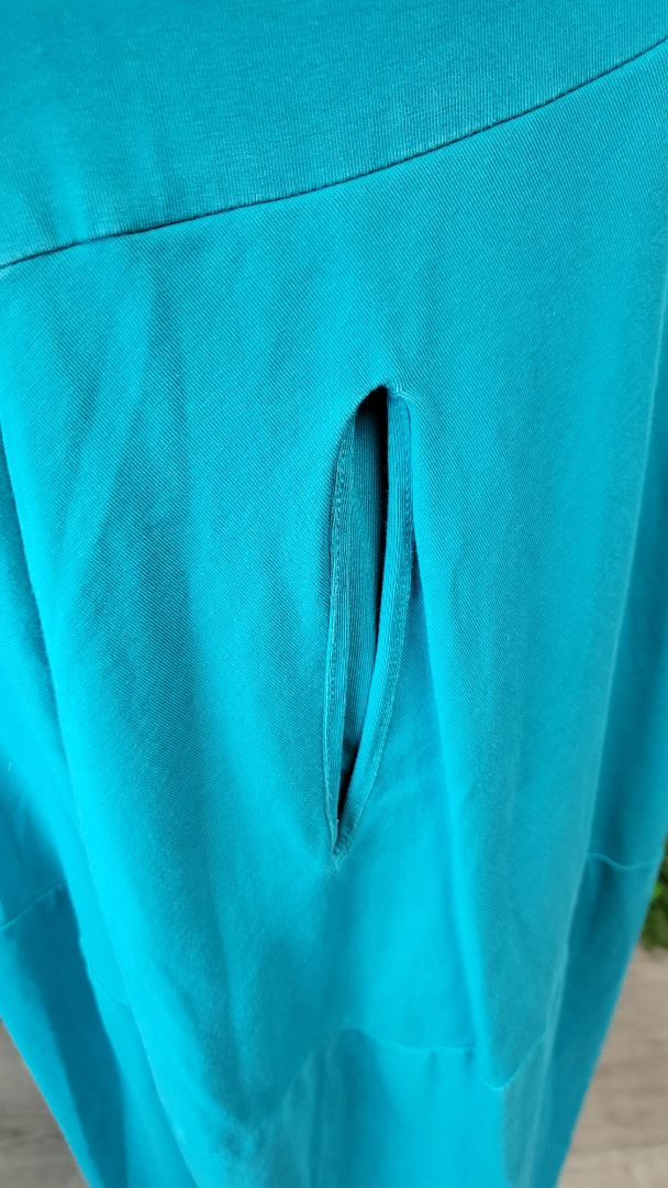 Tirelli Teal Diagonal Seam Dress (14)