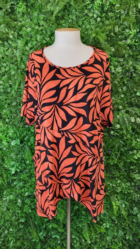 TS Orange/Black Asymmetrical Top (14)