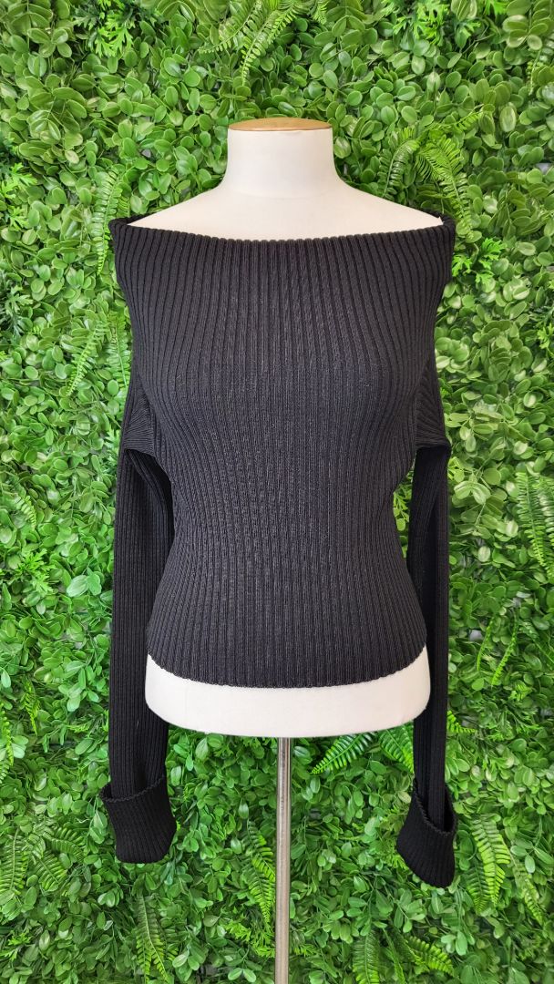 Nom*D Black Rolled Neck Crop Top (8-10)