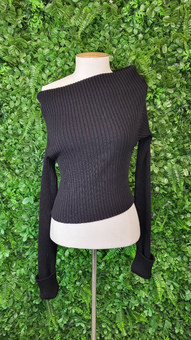 Nom*D Black Rolled Neck Crop Top (8-10)