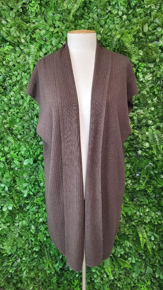 Seed Brown Longline Knit Vest (OSFM)