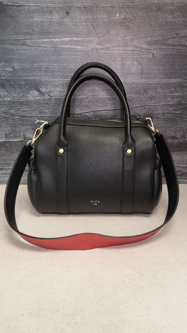 Nica Black Leather Bag (26wcmx23hx14)