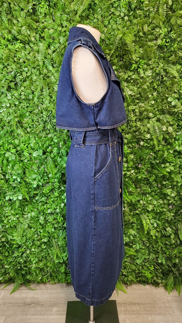 Decjuba Dark Denim Sleeveless Trench (8)
