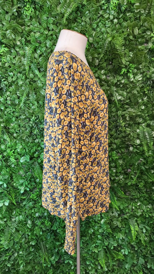 Nile Mustard Floral Top (10-12)