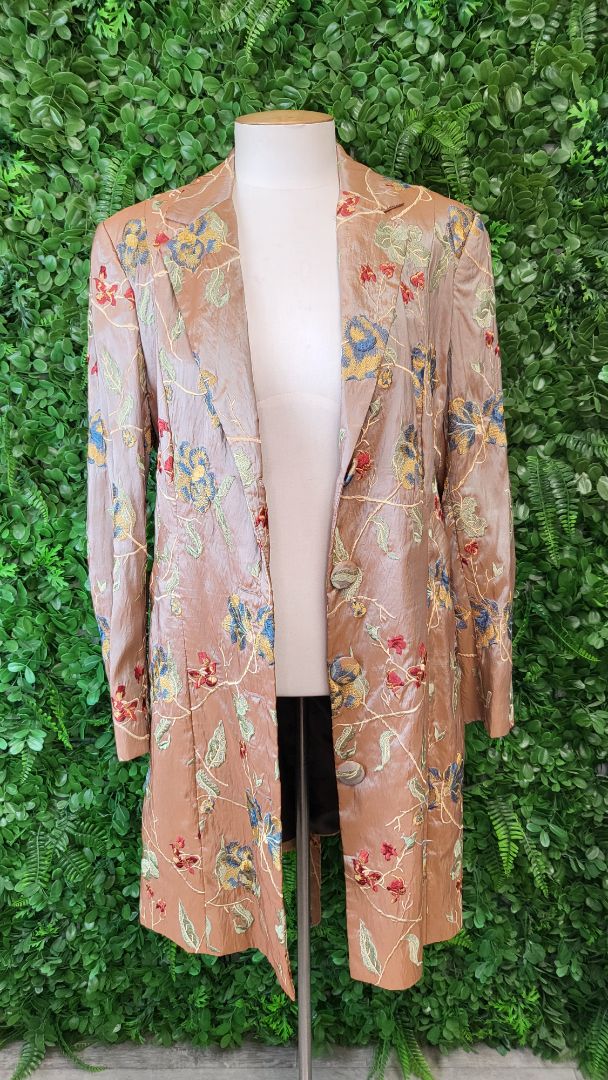 Anika Tan Embroidered Coat (14-16)
