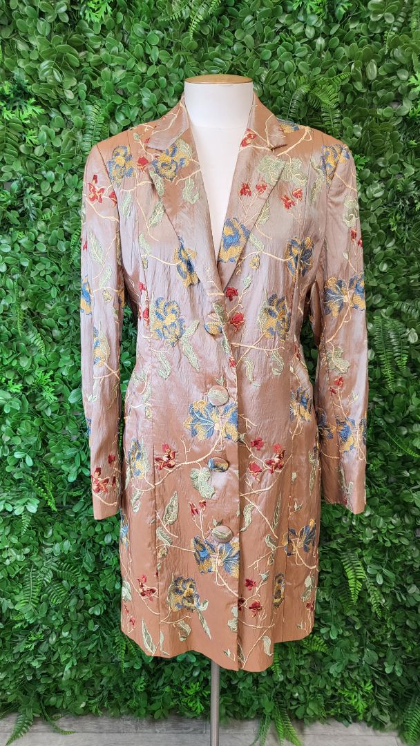 Anika Tan Embroidered Coat (14-16)