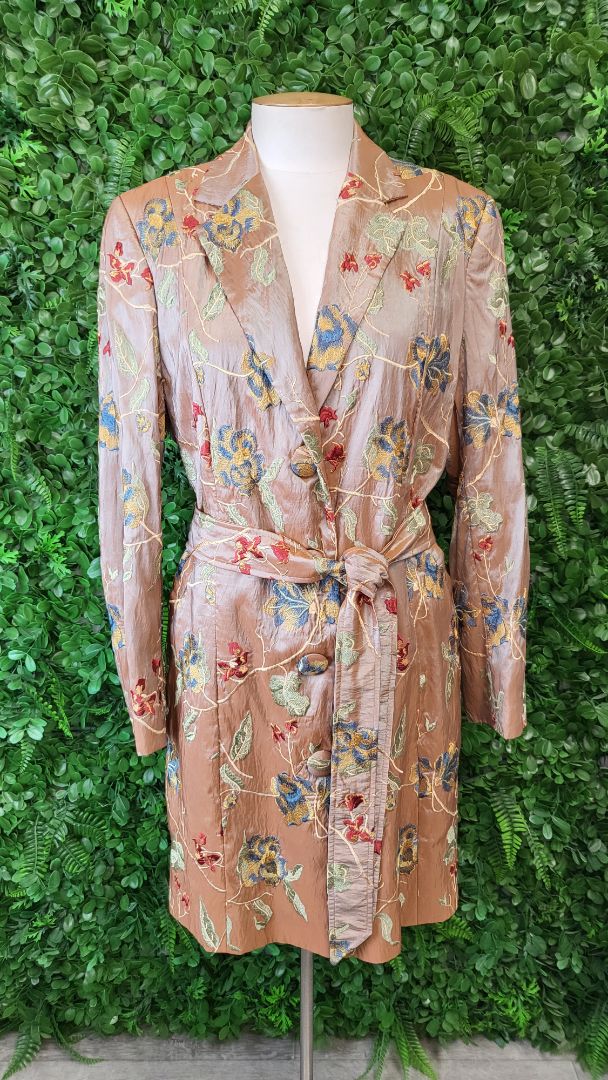 Anika Tan Embroidered Coat (14-16)