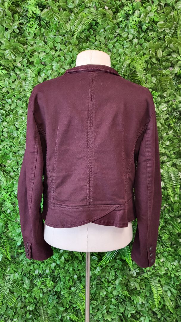 Foil Burgundy Shaped Denim Jacket (14)
