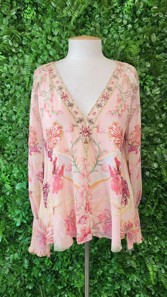 Camilla Floral Shirred Cuff Blouse BNWT (10)
