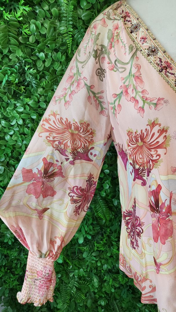 Camilla Floral Shirred Cuff Blouse BNWT (10)
