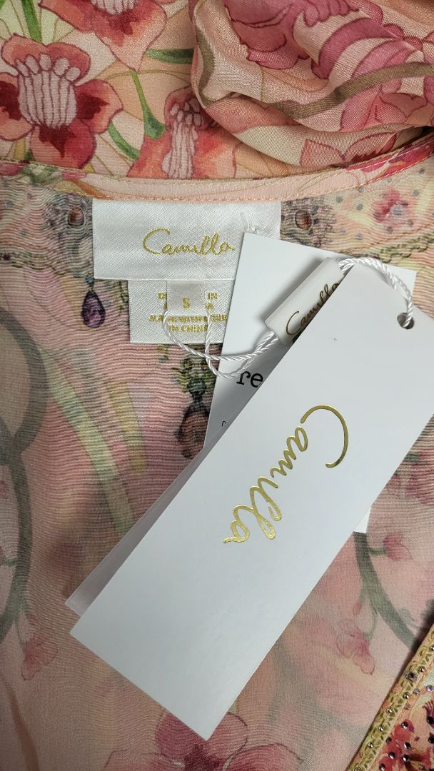 Camilla Floral Shirred Cuff Blouse BNWT (10)