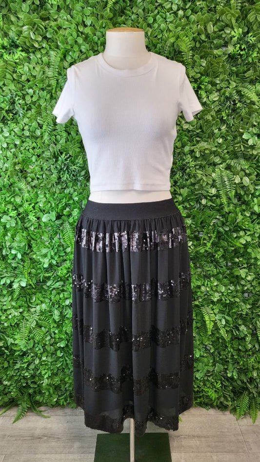 Curate Black Stripe Right Skirt (10-12)