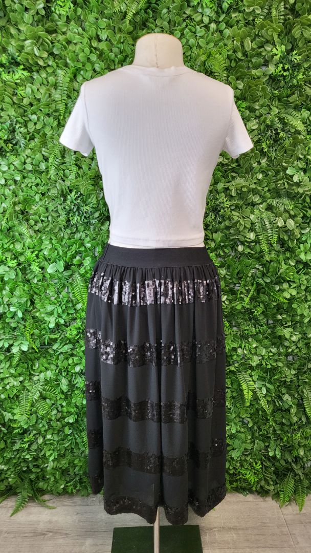 Curate Black Stripe Right Skirt (10-12)