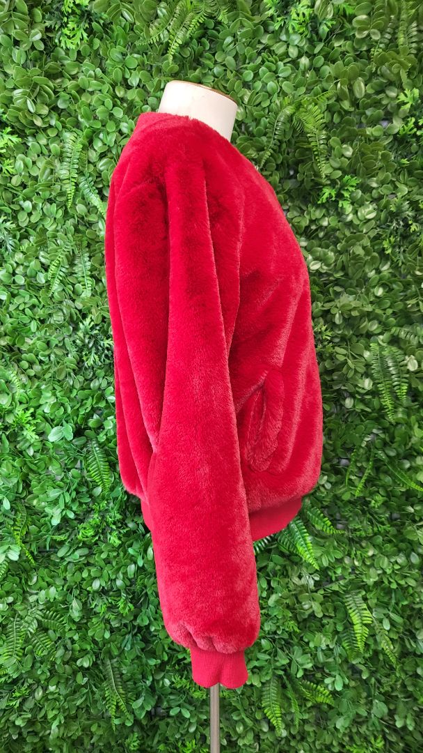Charlo Red Fluffy Bomber (12)