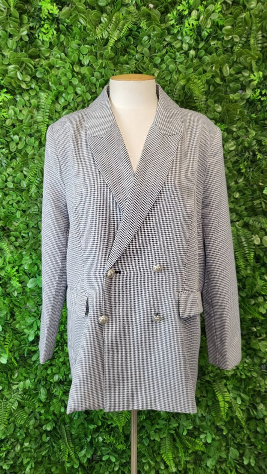 Leoni B/W Herringbone Blazer (12-14)