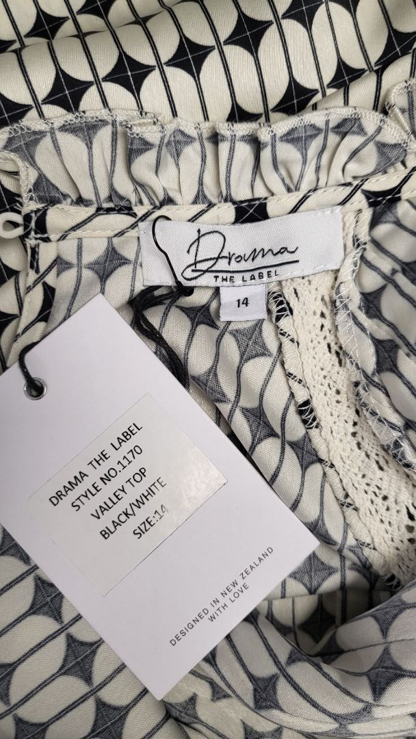 Drama The Label Print Valley Top BNWT (14)