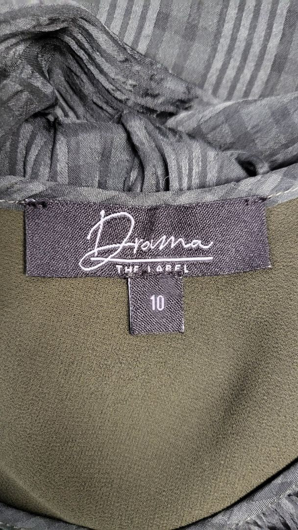 Drama The Label Dark Olive Green Long Sleeve Dress (12)